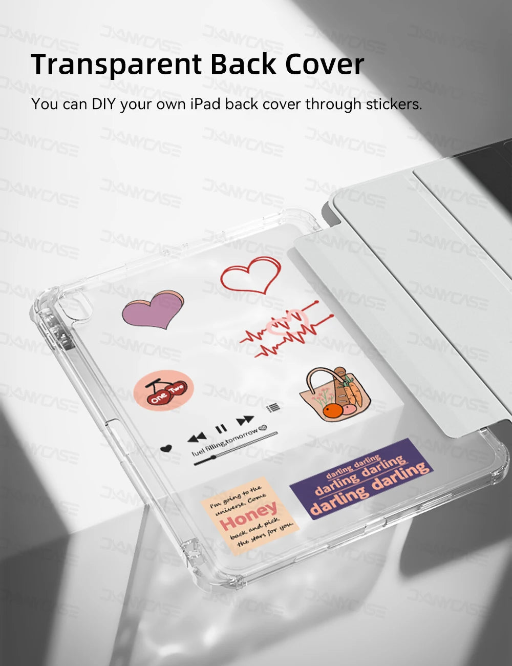 Transparency Case for 2024 iPad Pro 13in 11in M4 Air 11-inch 13-inch M2 iPad 10th Gen 10.9 Air 4/5 iPad 7/8/9th 10.2 5/6th 9.7in