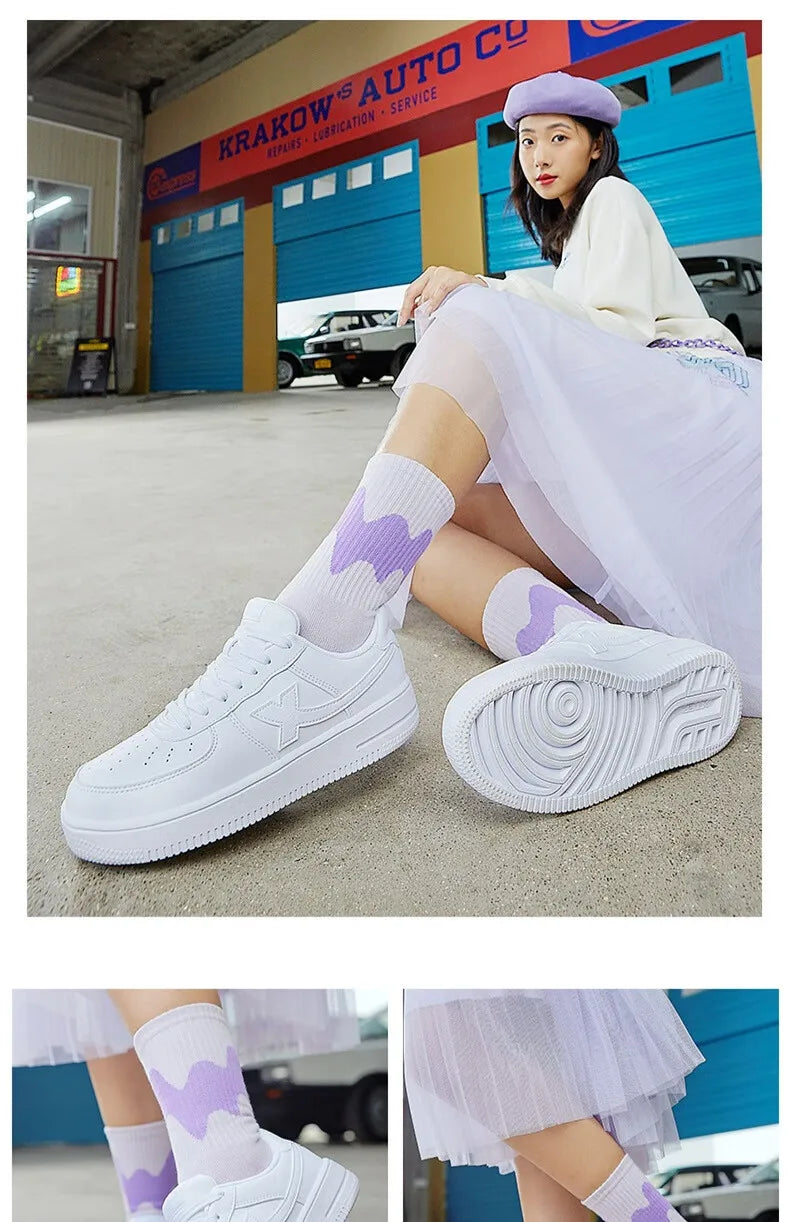 Xtep Men Skateboarding Shoes Non-Slip Casual White Couple Skate Sneakers Male Female Luxury Brand Shoes 881219319851