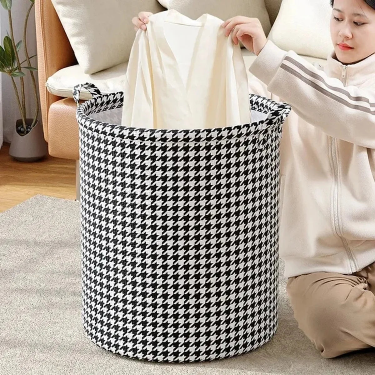 Foldable Large Capacity Laundry Basket Non-Woven Storage Bucket Bathroom Toys Dirty Clothes Household Organizer Laundry Hamper