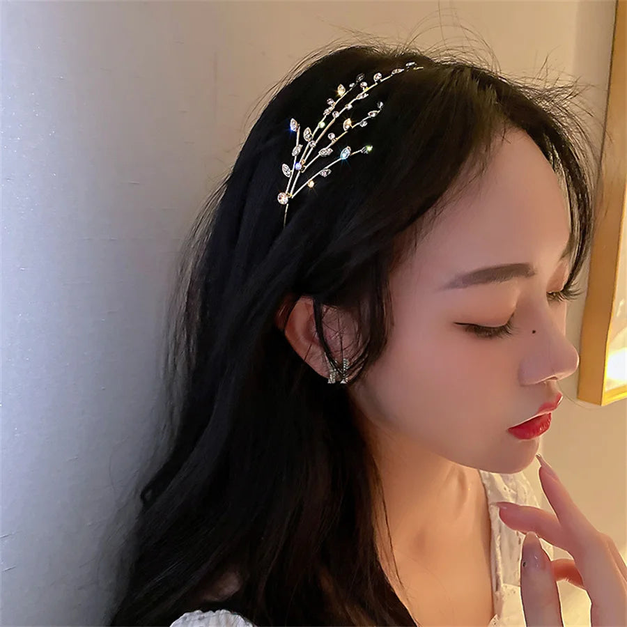 New style stylish personalized multi-layer metal star moon crystal headband ladies bride bridesmaid girls jewelry headdress gift