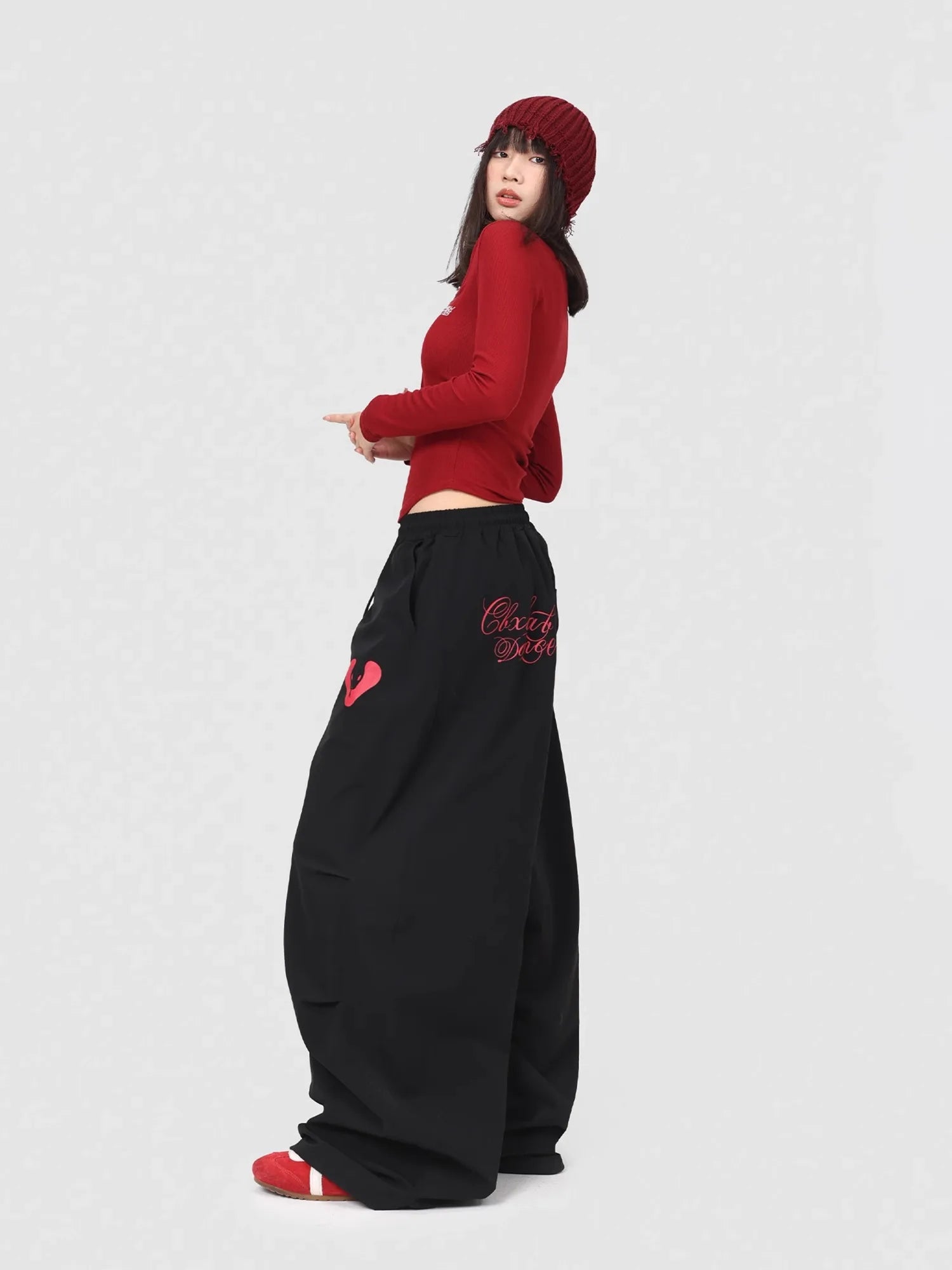 CBXLAB Street Dance Women' s Black snake hip hop quick-drying long pants jazz spicy girl casual pants kpop sports pants trendy