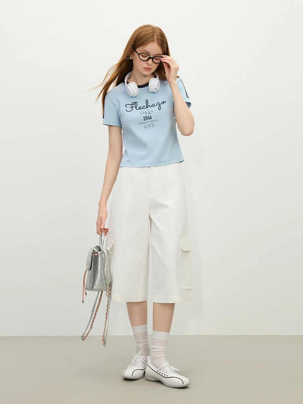 FSLE 2025 Summer Sporty Cropped Jersey Tee Petite Racerback Gym to Street Y2K Aesthetic Breathable Split Hem Reflective Trim