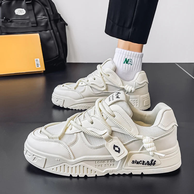 2025 New Summer Men's Shoes Original Casual Flat Shoes Sport Thick Bottom Increased Height Bread Trendy Shoes Skateboard sneaker