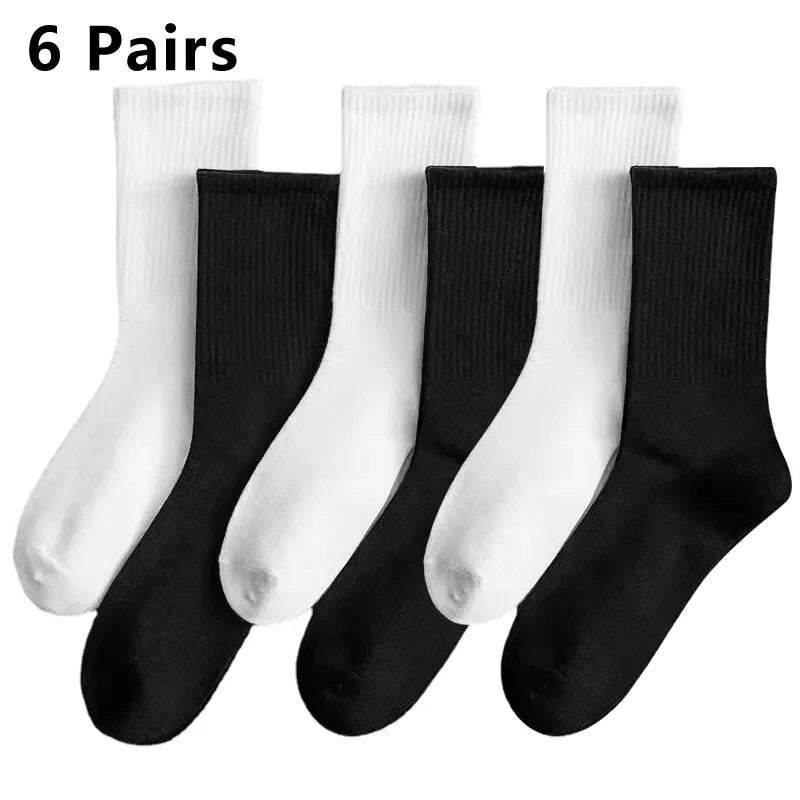 2/6/10/20 Pairs Neutral Striped Round Neck Socks Spring Summer Sweat Absorbing Breathable Solid Color Couple Sports Leisure Sock