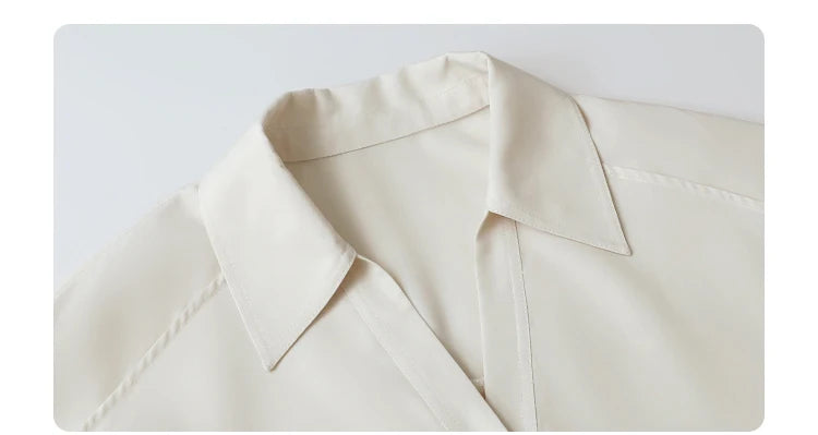 CHIC VEN Women Shirt Loose Casual Solid New Lapel Tie Design Sun Protection Blouses Long Sleeved Female Coat Summer 2025