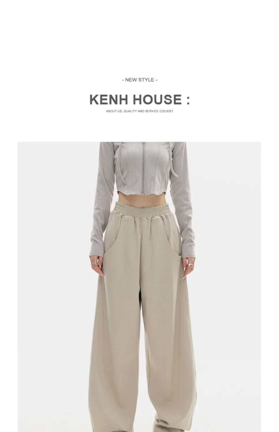 Autumn New Style Light Tawny Women's Sports Pants Loose Sweatpants Banana Shape Hiphop Elastic Waist Wide Leg Trousers