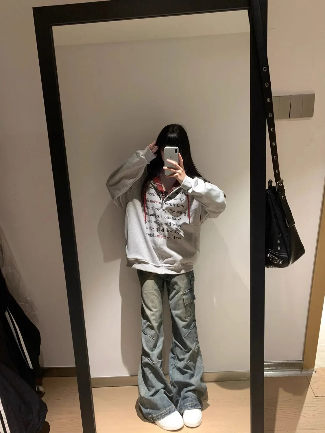 Hua Cotton Blend Milk Silk Hoodie Zipper Couple Jacket Retro Letter Patchwork Hat Sweatshirt 280g Vintage Style Women's Clothing