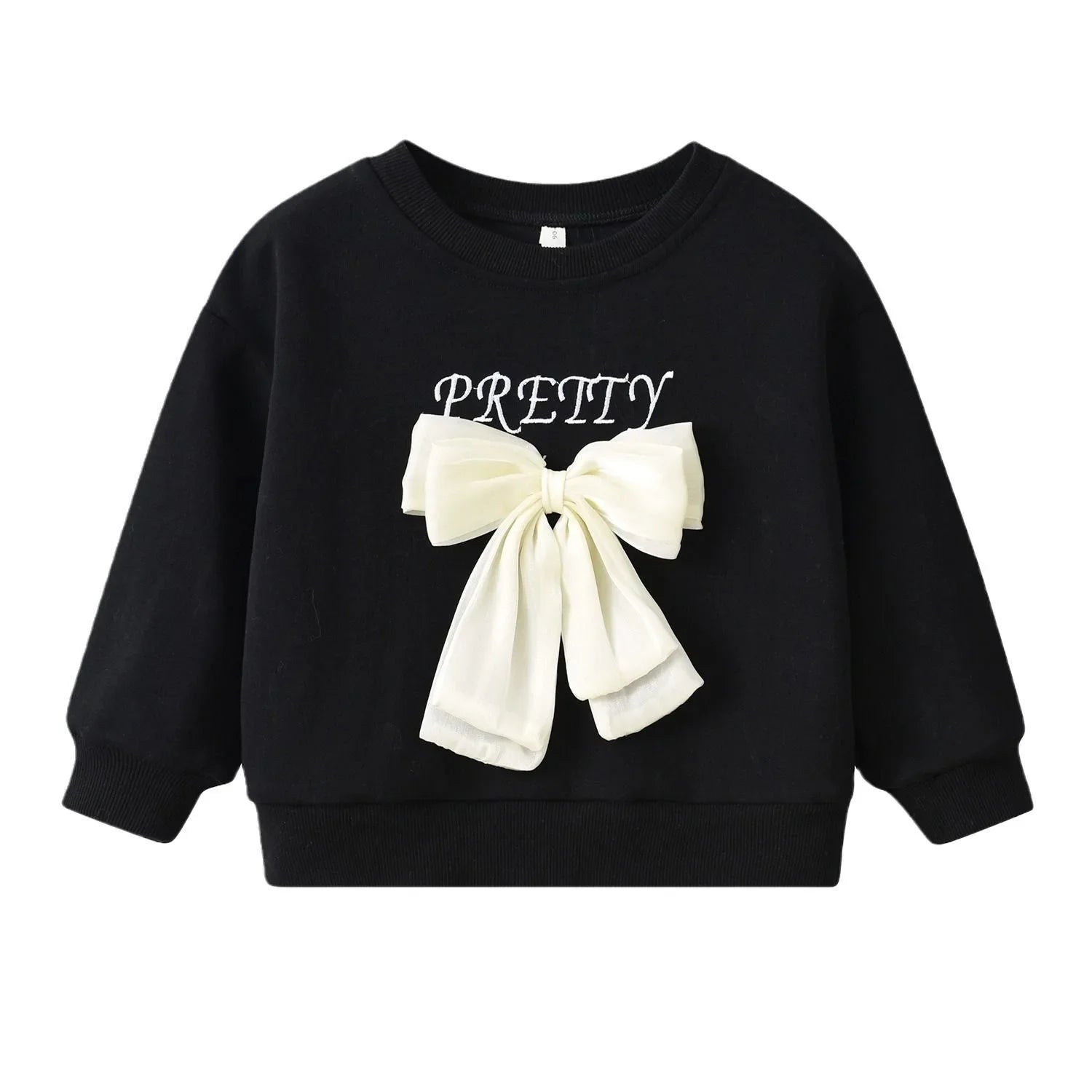 Stylish Women's Sweatshirt Bowsweatshirt 2024 Spring Autumn Korean Version Pullover Shirt Baby Spring Decoration Top New Model
