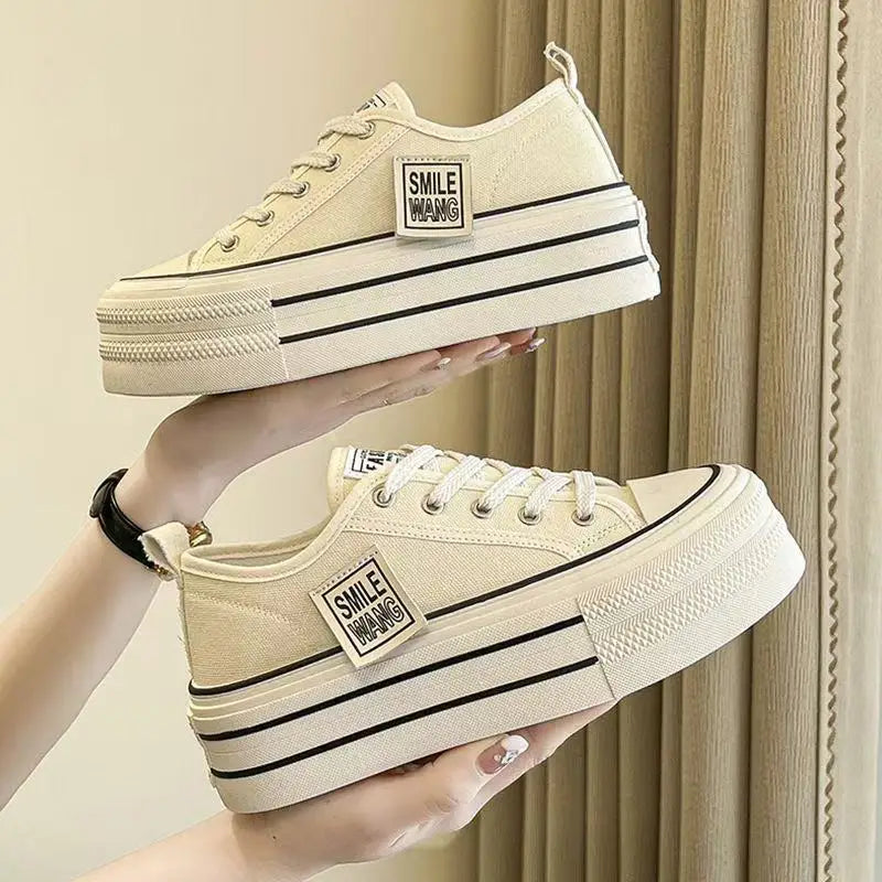 Canvas Shoes Women Spring Summer Casual Walking Platforms Vulcanized Shoes Ladies Fashion Chunky Sneakers Zapatos Para Mujer