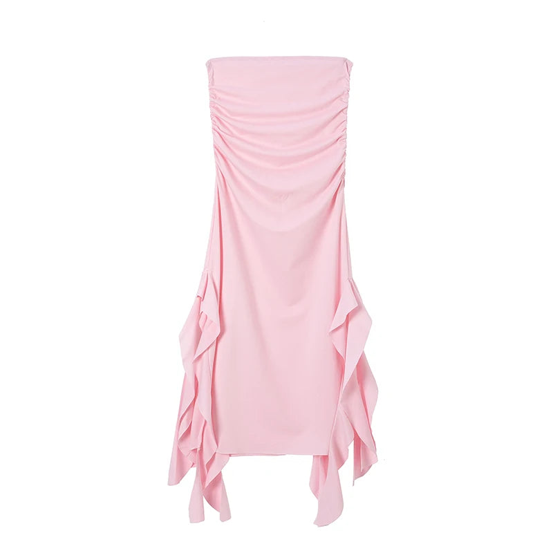 2024 Spring/Summer European and American Fashion Trend Women's New One Shoulder Bra Wrap Hip Slim Fit Irregular Dress