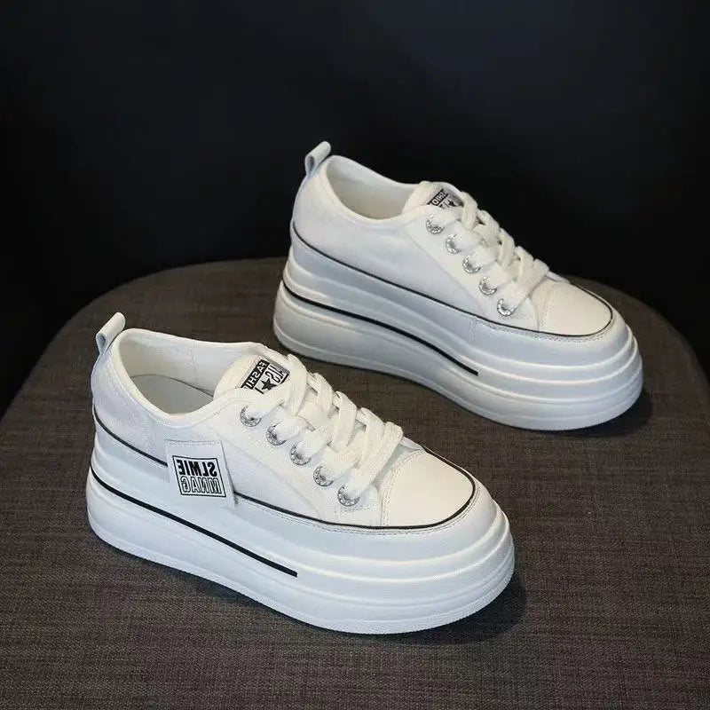 Canvas Shoes Women Spring Summer Casual Walking Platforms Vulcanized Shoes Ladies Fashion Chunky Sneakers Zapatos Para Mujer