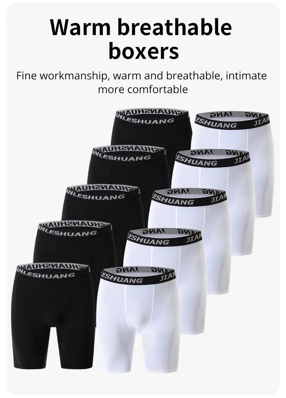 2/5 Pcs Teenagers To Adults Multi-size Men's Sports Underwear Fitness Long Boxer Shorts Running Training Basketball Football Sho