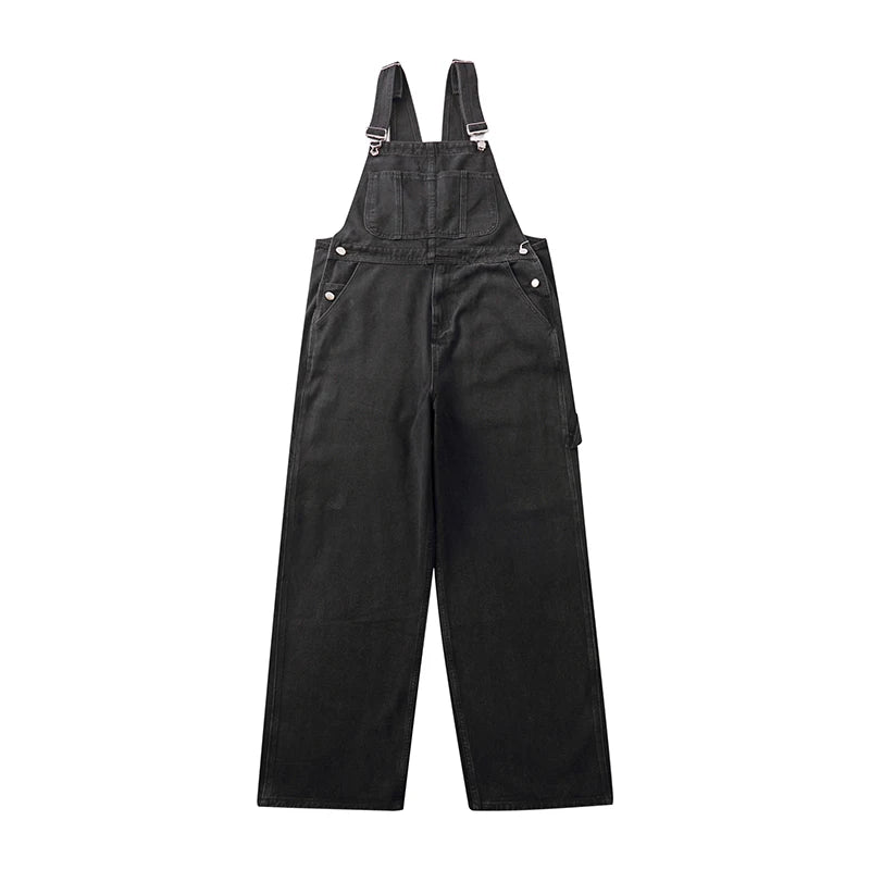 Retro American Design Denim Overalls Straight Loose Workwear Pants ex Couple Ameika Straight Leg Jeans Youth Trend
