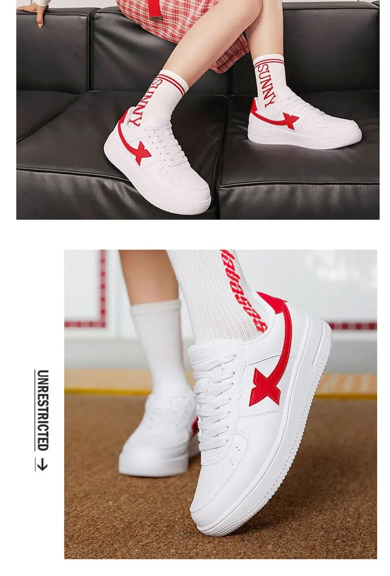 Xtep Men Skateboarding Shoes Non-Slip Casual White Couple Skate Sneakers Male Female Luxury Brand Shoes 881219319851