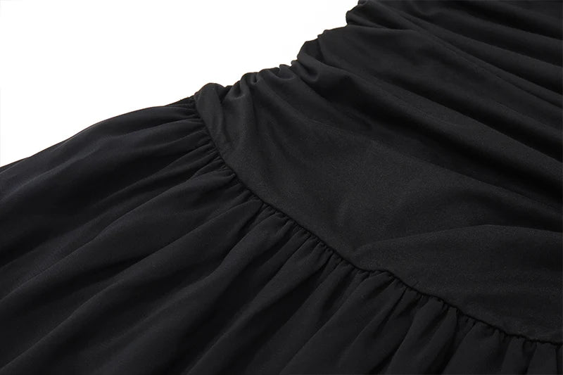 WhereMery Elegant Slip Long Dresses Sexy Women Ruched Bodycon Solid Maxi Dress Spring Y2K Summer Temperament High-waist Vestidos