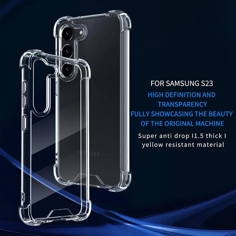 Hybrid Shockproof Case For Samsung Galaxy S25 S24 S23 S21 FE S22 Plus Ultra Clear Hard Case For Samsung A56 A36 A54 A34 A53 A33