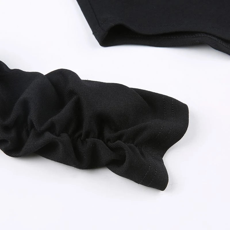 Vintage Off Shoulder Hollow-out Slim Bodycon Jumpsuit Sexy V-neck Y2K Halter Long Sleeve Body Tops Club Outwear Bodysuits Women