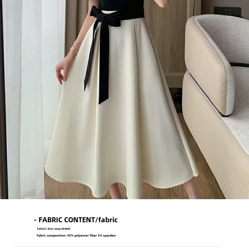 Elegant High-waisted Slimming Black Square Collar Long Dress 2024 New Style Vintage French Fashion For Women