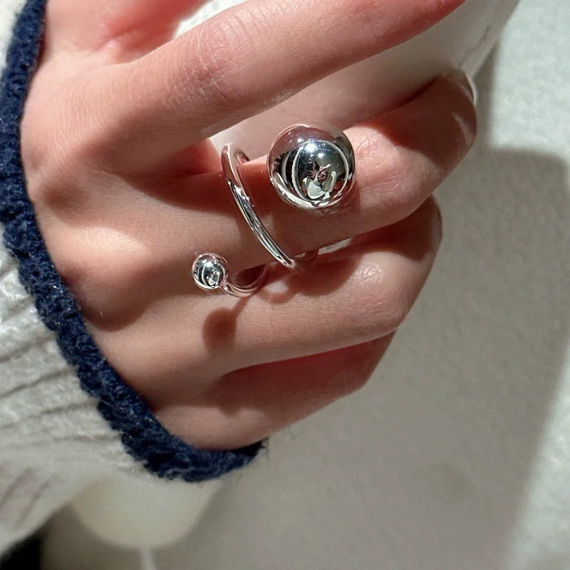 VENTFILLE 925 Sterling Silver Irregular Ring for Women Geometry Versatile Minimalism  Accessories Jewelry Gift Dropshipping