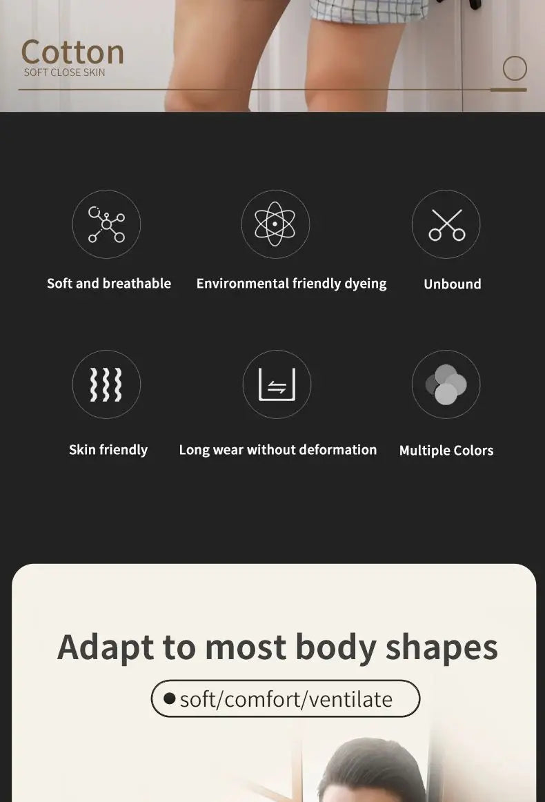 Plus Size M-3XL Men's Aro Pants Cotton Lattice Underwear Loose High Waist Summer Thin Breathable Home Shorts Pouch Underpants