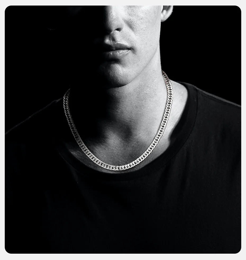 Vnox 3/5/7/9mm Thick Cuban Chain Necklaces for Men Women,Simple Miami Curb Links Collar,Waterproof Stainless Steel Unisex Chain