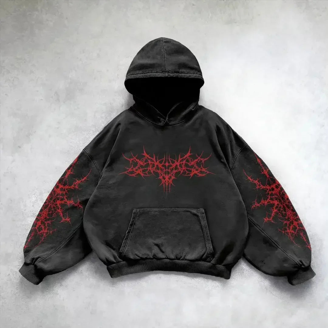 Y2k Zip Up Hoodies Vintage Fashion Print New Harajuku Hip Hop Long Sleeve Coats Loose Hooded Sweatshirt Men and Women Streetwear