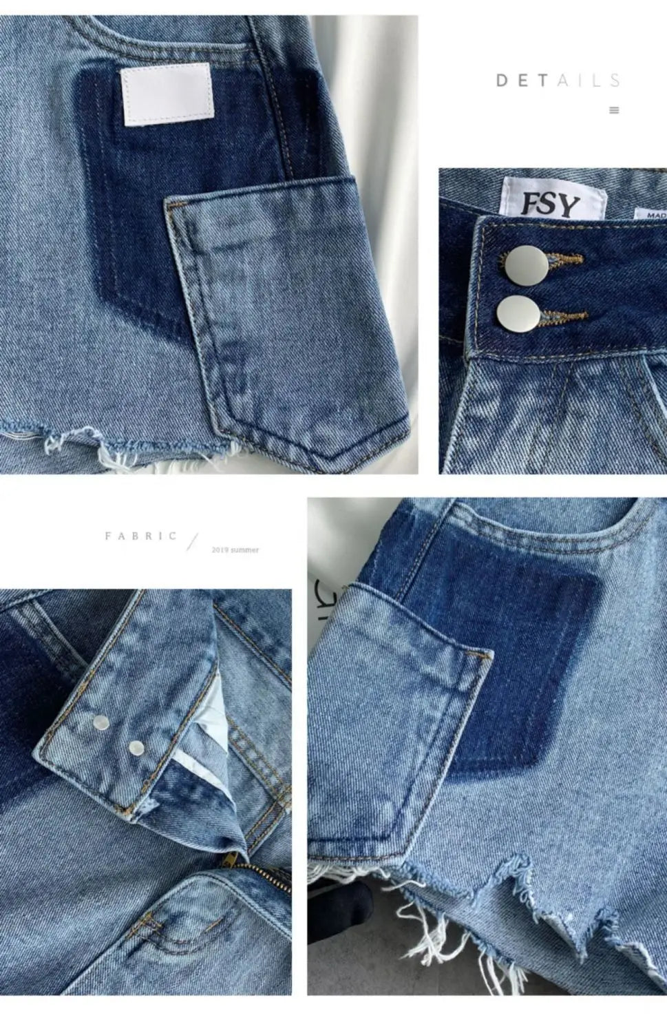 Shorts Women Irregular Washed Tassel Denim Summer Fashion Design High Waist Hot Patchwork Sexy Clothing Simple Casual Aesthetic
