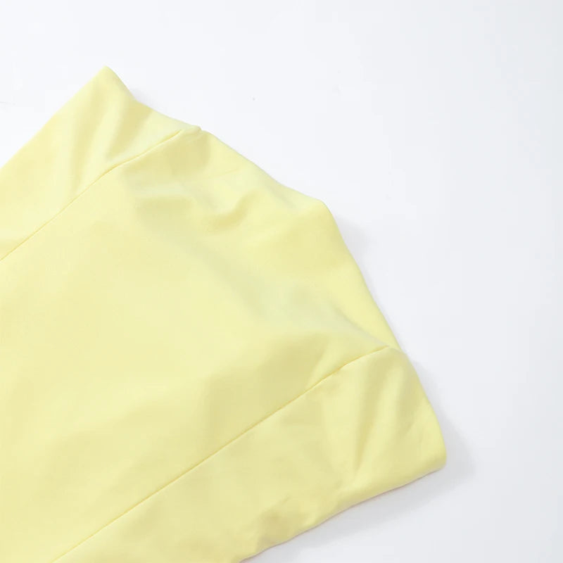 Butter Yellow Scarf Neck Split Long Dress Women Elegant Strapless Slim Fit High Waist Vestidos 2025 Lady Evening Party Gowns New