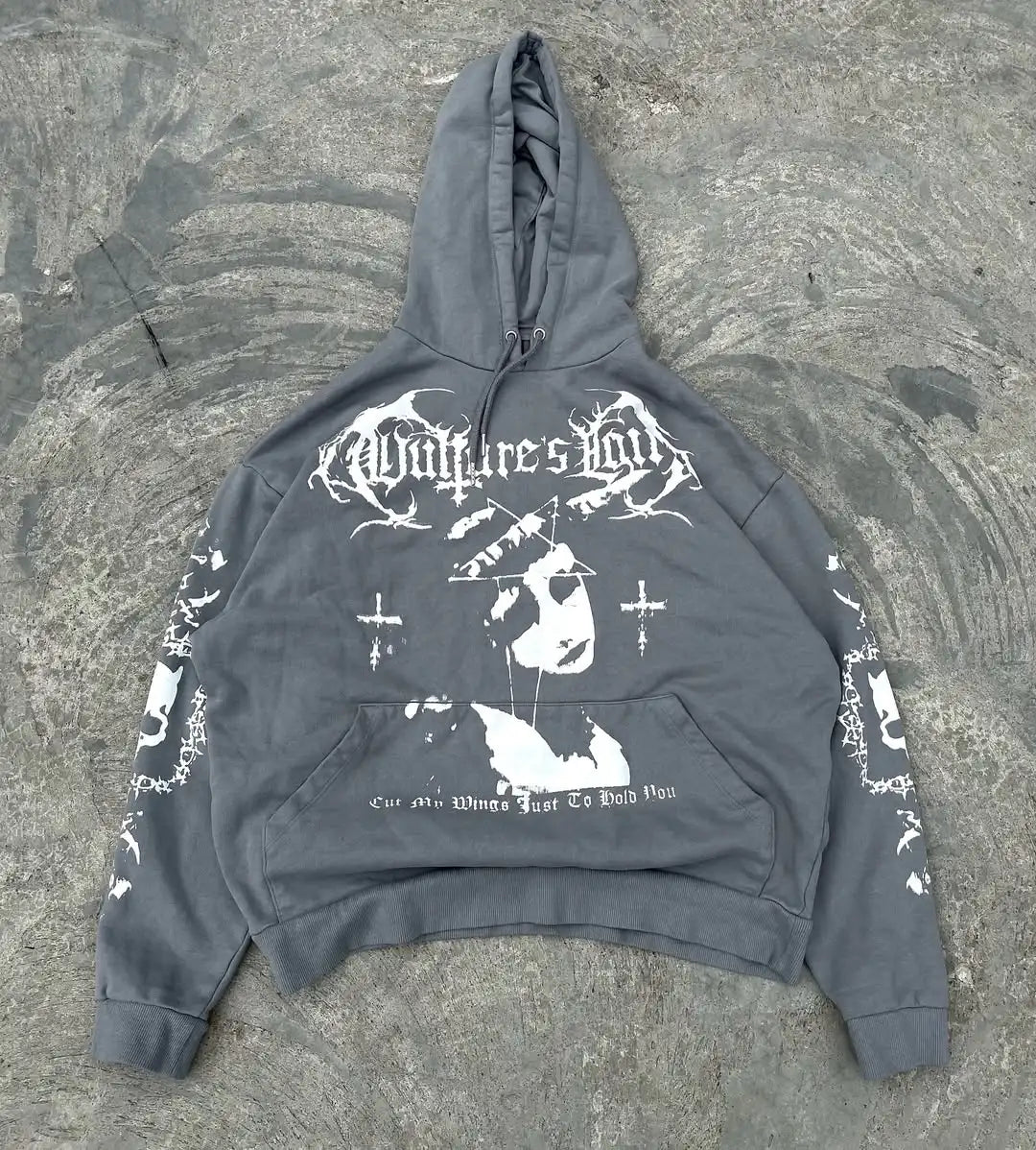 Niche Abstract Art Graffiti Watercolor Painting Oversized Printed Cotton Sweatshirts Men and Women Popular Street Tops Hoodies