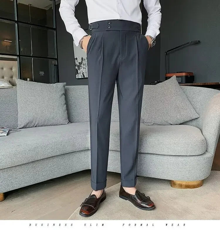 Men's Straight-leg High-waisted Casual Suit Pants High-end Feelslims Slimming Effective Spring Autumn Seasonal Pants