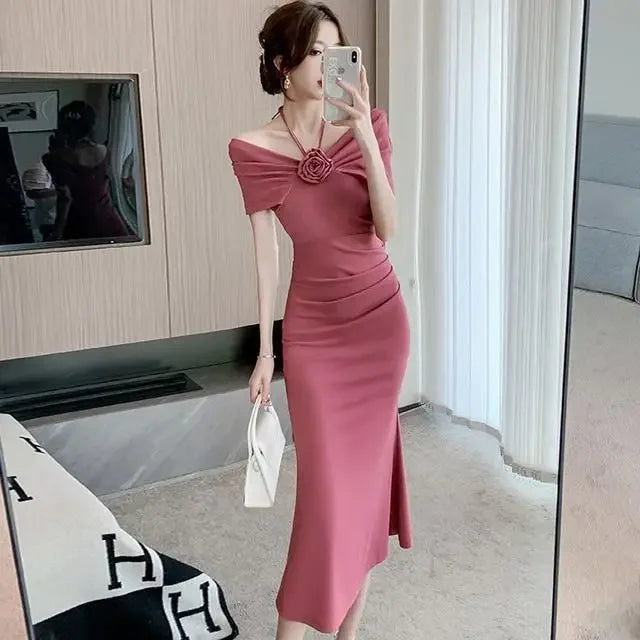 Dresses for Women Short Sleeve Corset Coquette Party Prom Maxi Sexy Long Tight Formal Occasion Bodycon Evening Woman Dress Hot