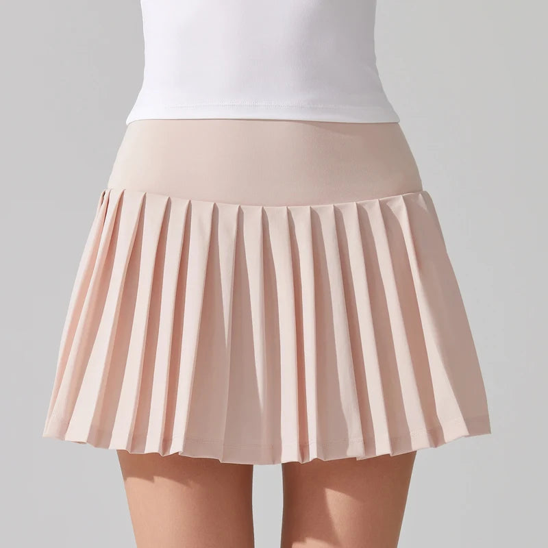 VITALINOVO Pleated Tennis Skirt for Women with Pocket Shorts Women's High Waisted Lightweight Athletic Golf Skorts Skirts Flowy