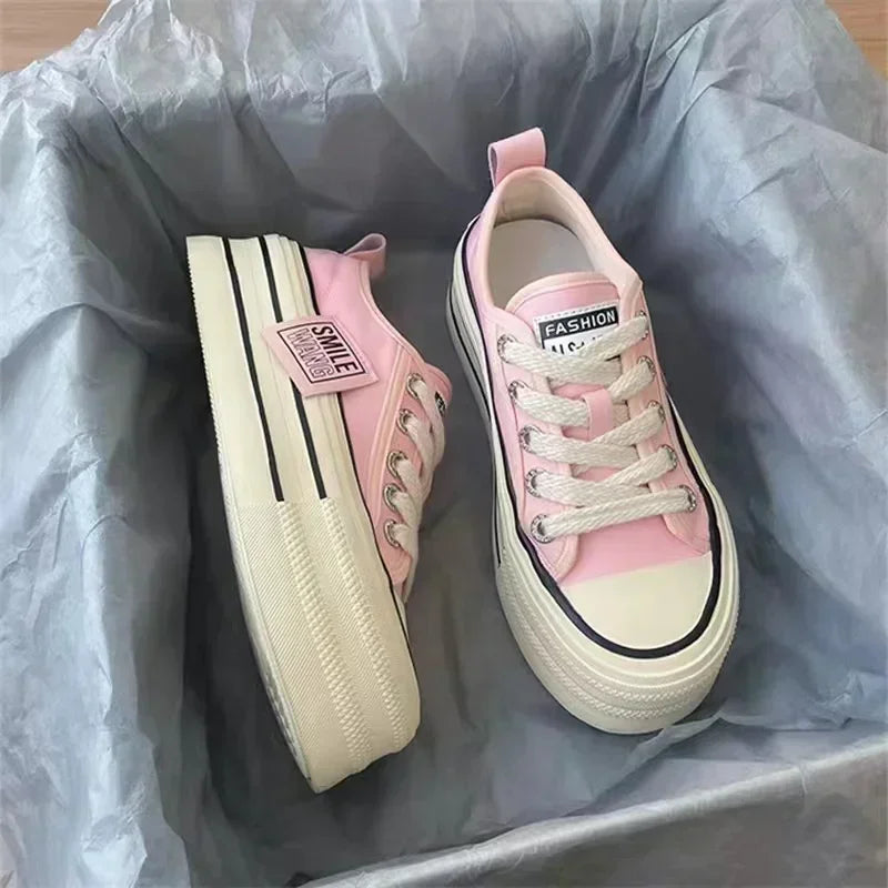 Canvas Shoes Women Spring Summer Casual Walking Platforms Vulcanized Shoes Ladies Fashion Chunky Sneakers Zapatos Para Mujer