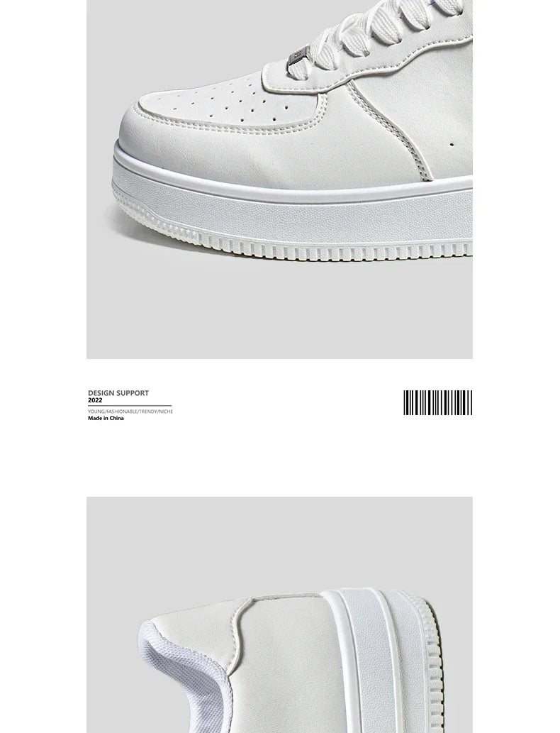 Autumn/Winter Black Casual Men's Shoes Air Force Sports Number 1 Black Kitchen Trendy Shoes Winter Rubber Outsole China Made