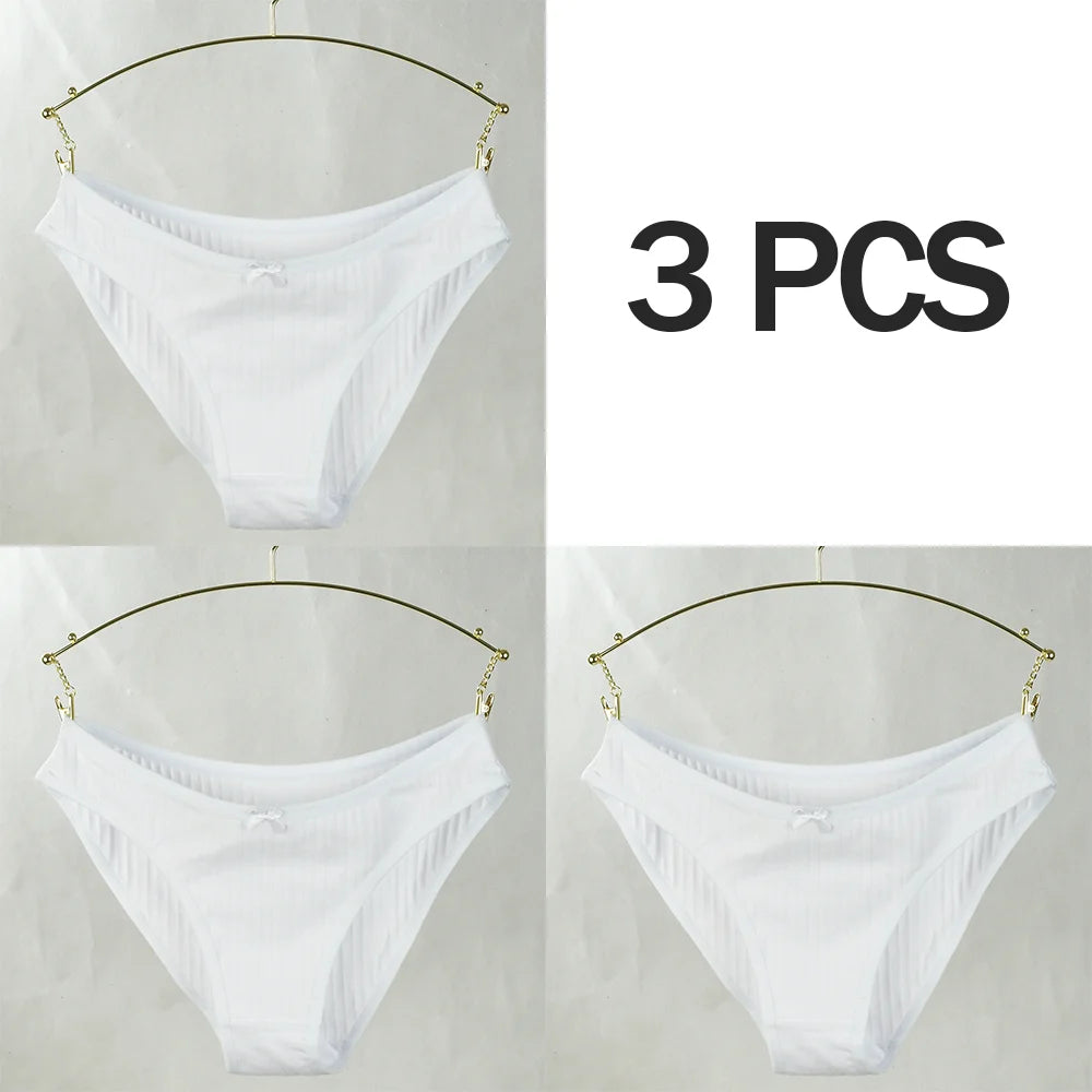 3pcs Women Panties Sexy Underwear Pure Cotton Underwear Panties For Student CuteMid-Waisted Briefs Female Ventilation Underpants
