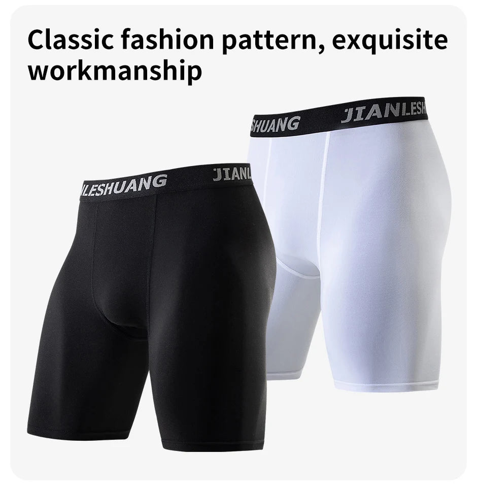 2/5 Pcs Teenagers To Adults Multi-size Men's Sports Underwear Fitness Long Boxer Shorts Running Training Basketball Football Sho