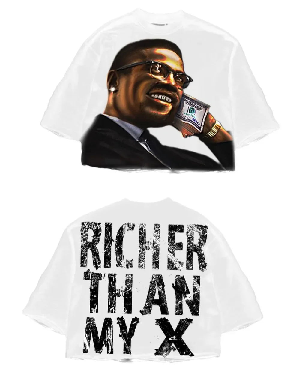 Streetwear T Shirt Y2K Clothes Retro Hip Hop Street Character Print Oversized TShirt Mens Round Neck Cotton Half Sleeve Tops