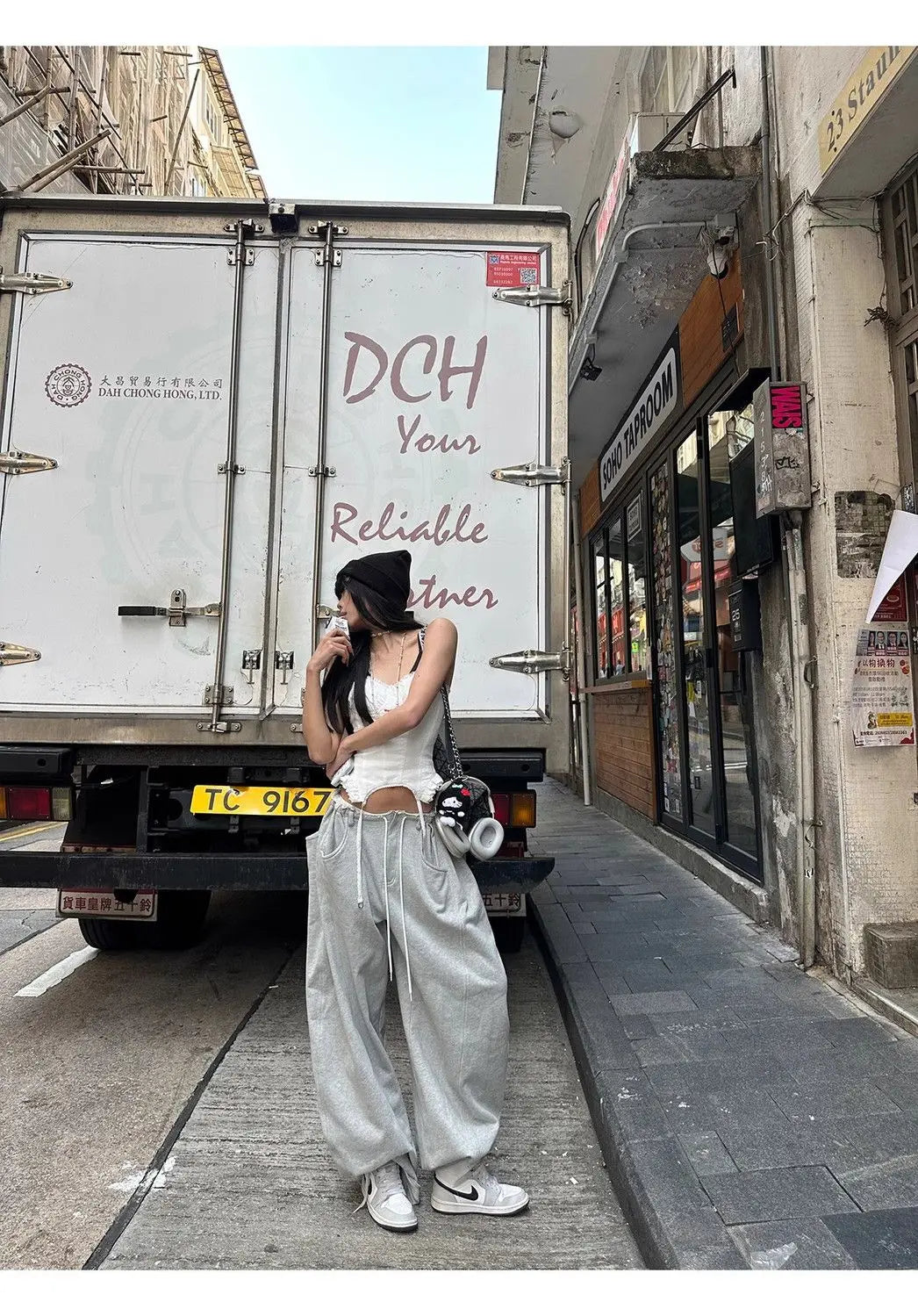 【 Wide Leg Fashion 】 Design Sense Grey Wide Leg Sanitary Pants for Women 2025 Spring Loose and Slim Versatile Casual Sports Pant