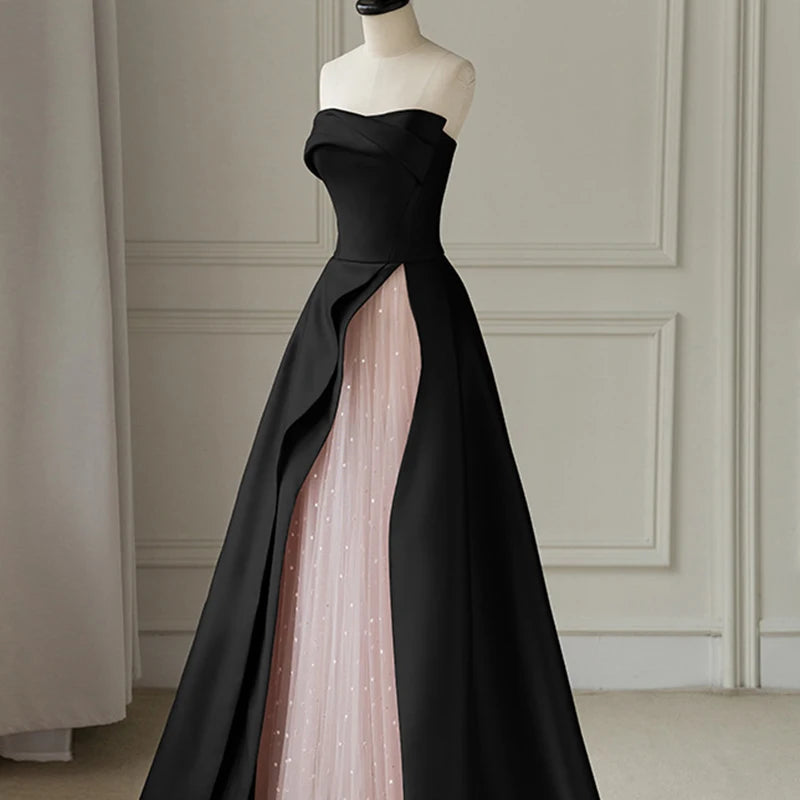 Luxury Elegant Tulle Strapless Long Evening Prom Dresses for Women Summer Elegant Formal Quinceanera Party Ball Gown Dress