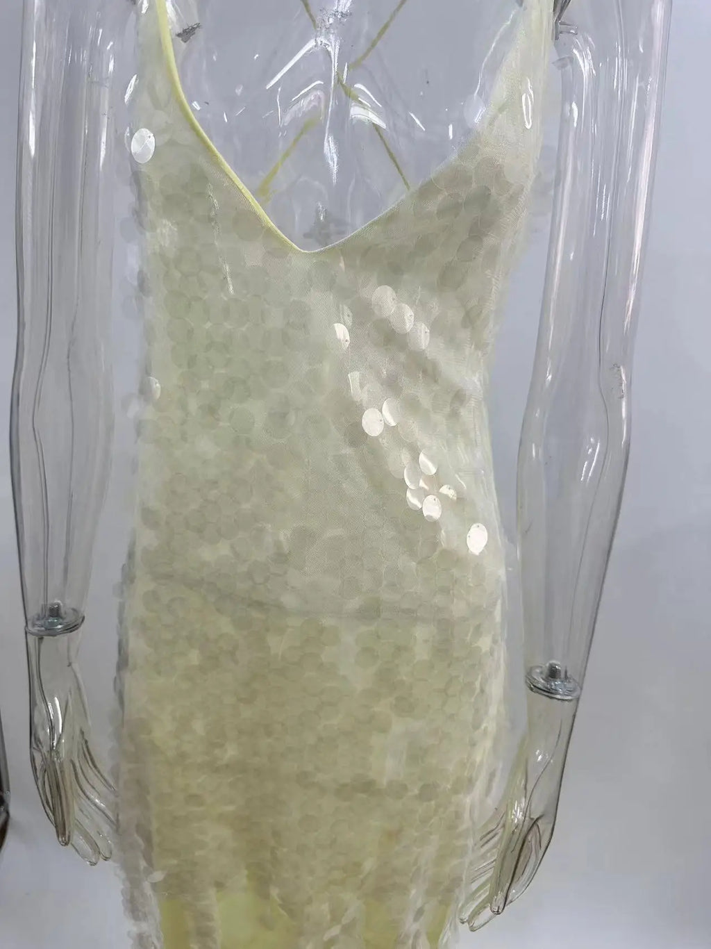 Weird Puss Sequins Women Dress v-Neck Backless Halter Round Glitter Tassels Peach Buttocks Cross Vacation Beach Party Vestidos