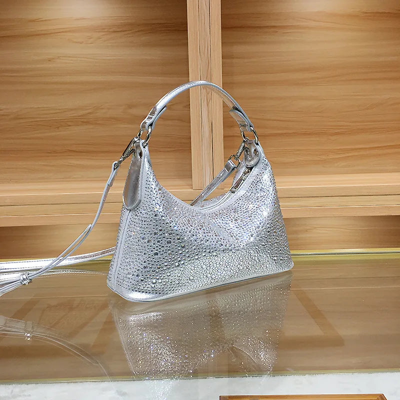 Women Shiny Evening Handbag Female delicate rhinestone shoulder bag dinner fashion luxury large capacity Tote bag gift for girls