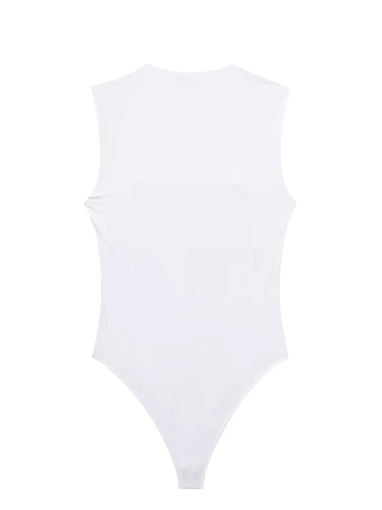 Black Body Woman Sleeveless White Bodysuit Women Square Neck Summer One Piece Swimsuits Sexy Lingerie Women's Bodysuit