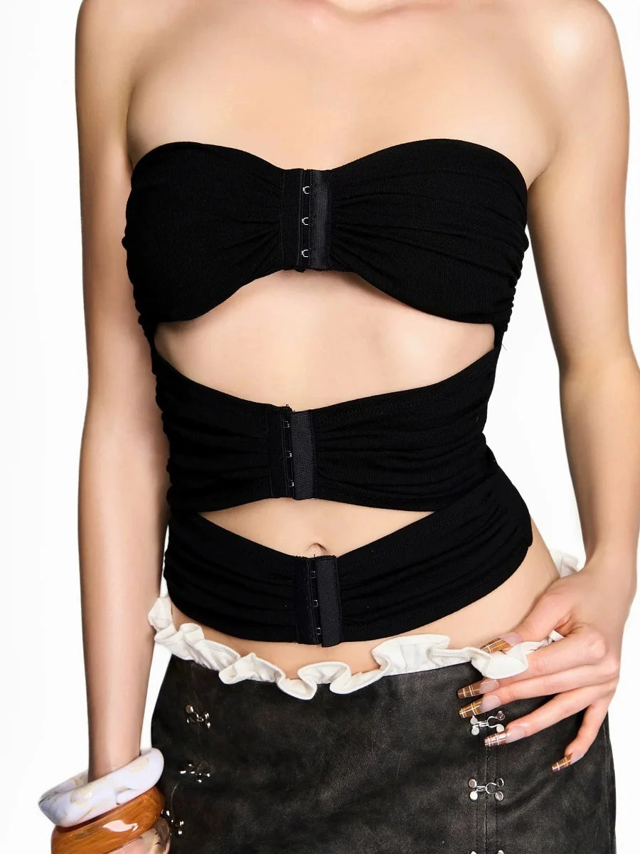 traf 2025 woman summer sexy vest knitted hollow corset ladies tube top vest y2k clothes New fashion high quality tops pullover