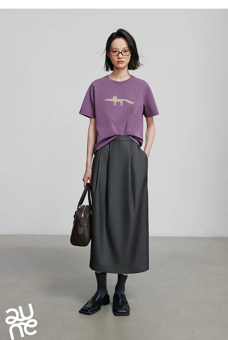 TOYOUTH Women Short Sleeve T shirt 2025 Spring New Tops 8521035