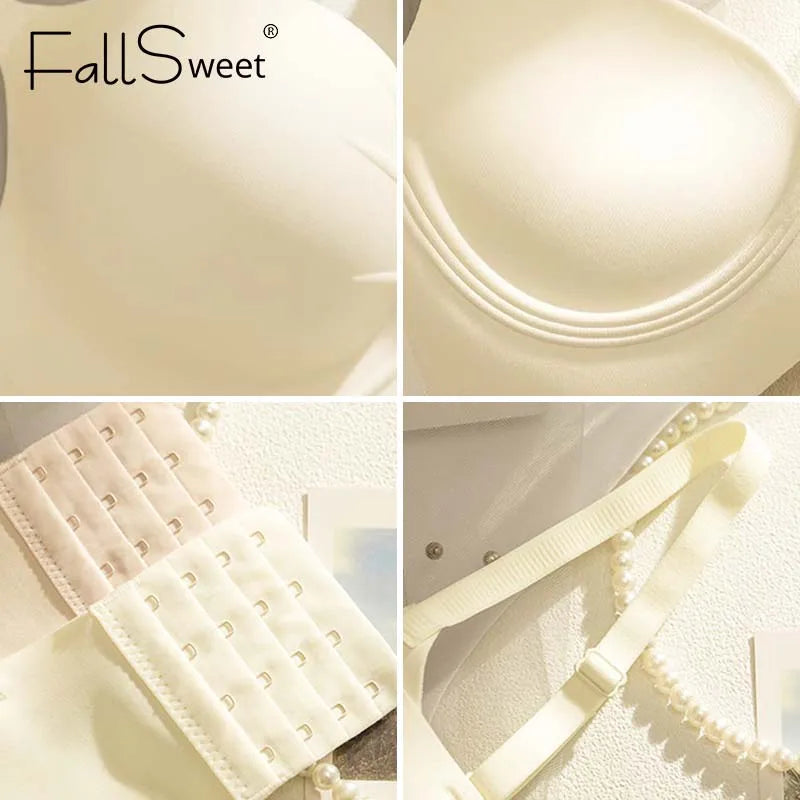 FallSweet Push Up Bra for Women Seamlesss Bras Comfortable Wireless Bralette 8cm Thick Chest Brassiere Sexy Lingerie 32-38AB