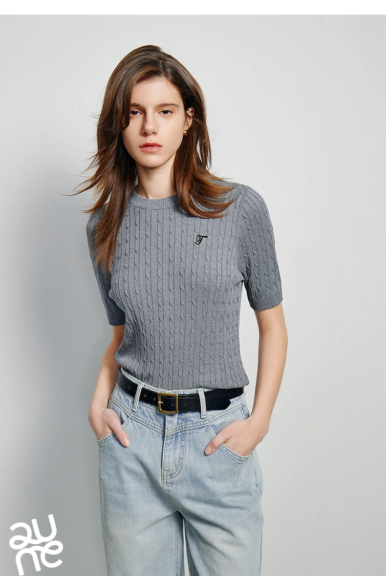 TOYOUTH  Women Knitwear 2025 Summer New Tops 8523801