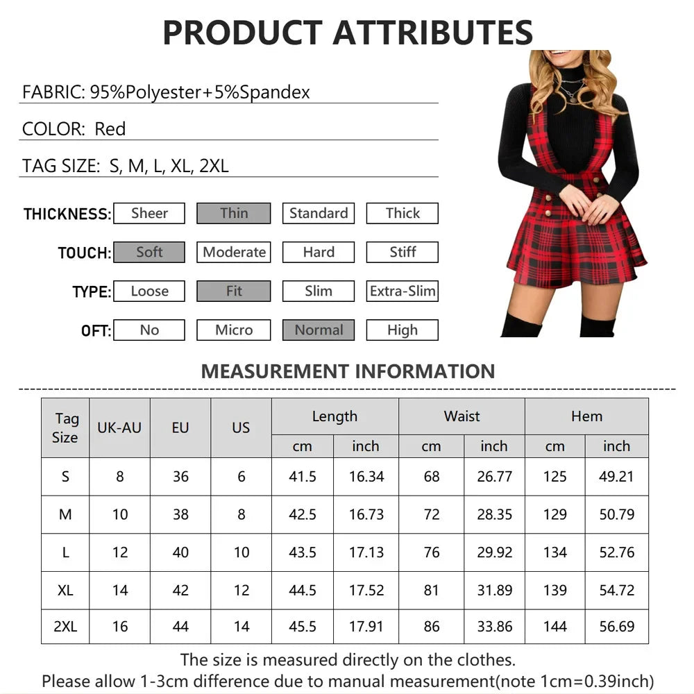 Women's Plaid Elements Printed Buckle Back Belt Skirt Christmas Hot Selling Fast Amazon Ebay Cross-Border Clothing