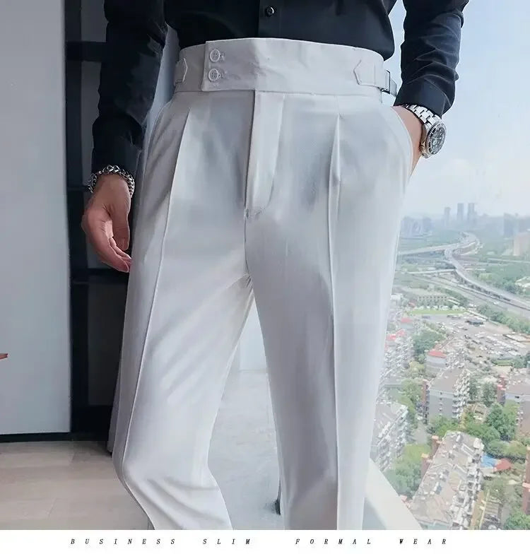 Men's Straight-leg High-waisted Casual Suit Pants High-end Feelslims Slimming Effective Spring Autumn Seasonal Pants