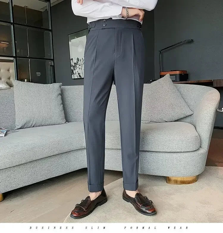 Men's Straight-leg High-waisted Casual Suit Pants High-end Feelslims Slimming Effective Spring Autumn Seasonal Pants