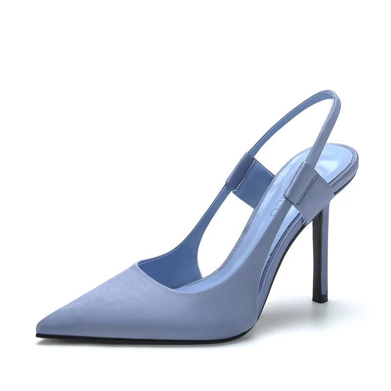 Luxury 2024 Pink Pointed High Heels Women's Slender High Heels Elegant New French Style Headed High Quality Summer Sandals